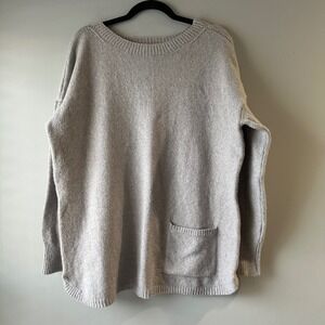 Pure Jill Oversized Sweater Womens Small Gray Pocket Knit Pullover J. Jill